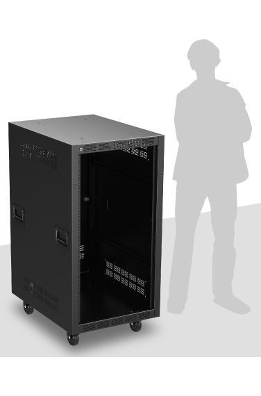 AtlasIED RX21-30 30 inch Deep, 21RU Mobile Equipment Rack Includes: Casters, and Side Handles