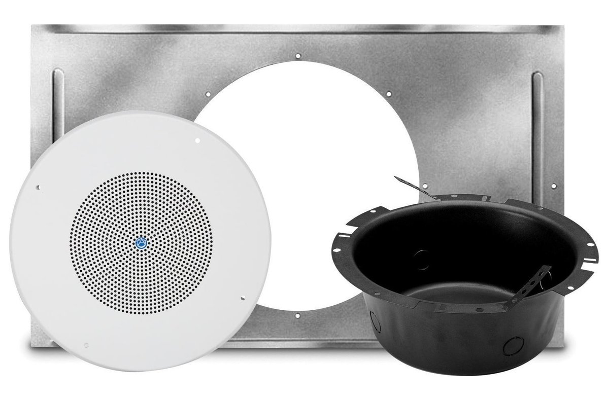 AtlasIED SD72W-KIT SD72 Speaker, 62-8 Baffle, CS95-8 Back Box, and 81-8R T-Bar Bridge Kit