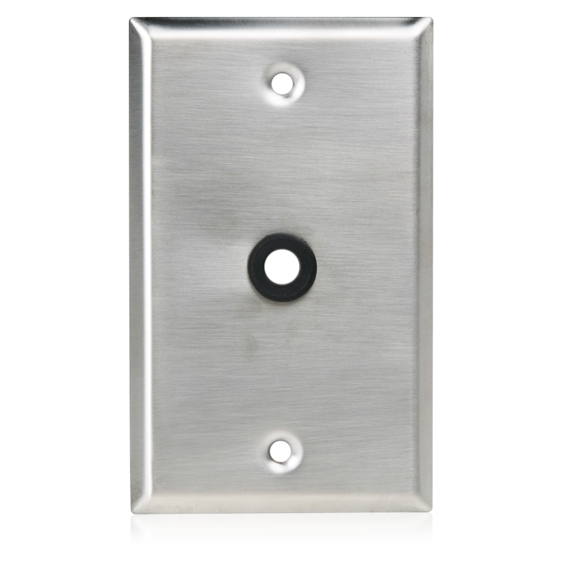 AtlasIED SG-38GH Single Gang Stainless Steel Plate 3/8" Hole & Grommet