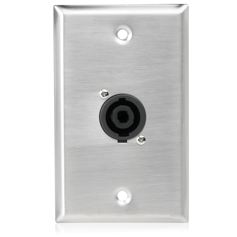 AtlasIED SG-NL4MP-1 Single Gang Stainless Steel Plate with (1) NL4MP 4 Pole Connector product image