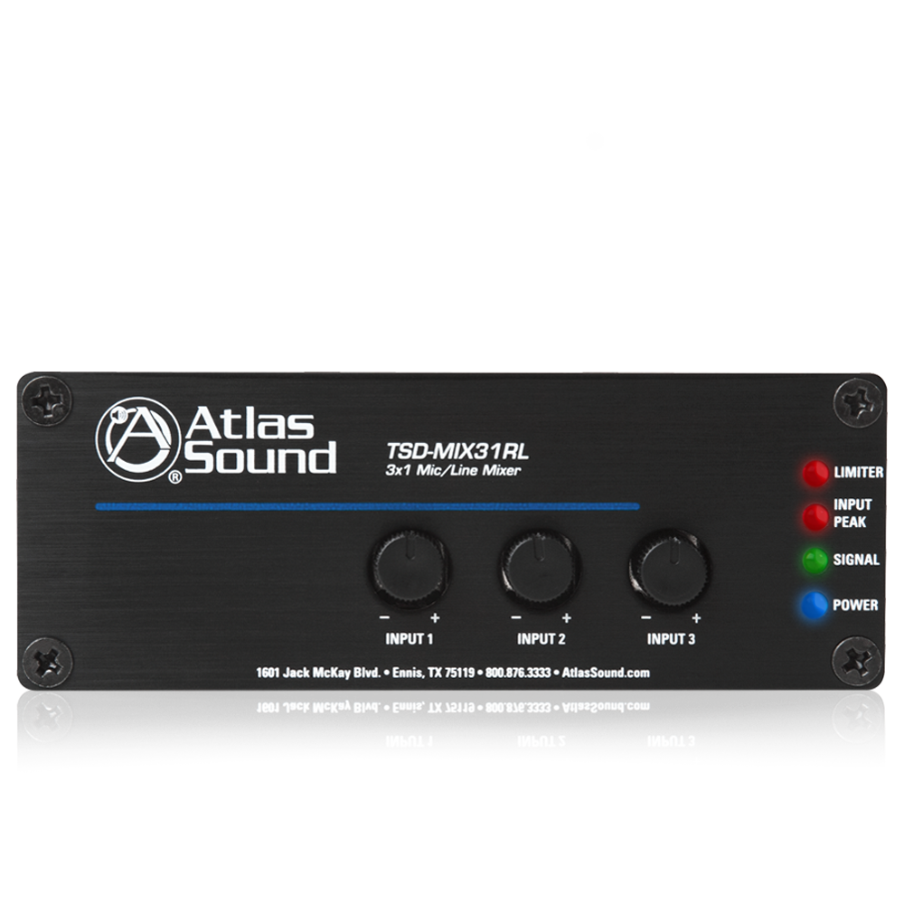 AtlasIED TSD-MIX31RL 3 x 1 Mic/Line Mixer