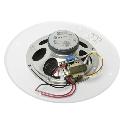 AtlasIED UHT70C-U51-8 8" In-Ceiling Speaker for Fire Signaling with 5-Watt 70V Transformer and U51-8 Baffle - view 2