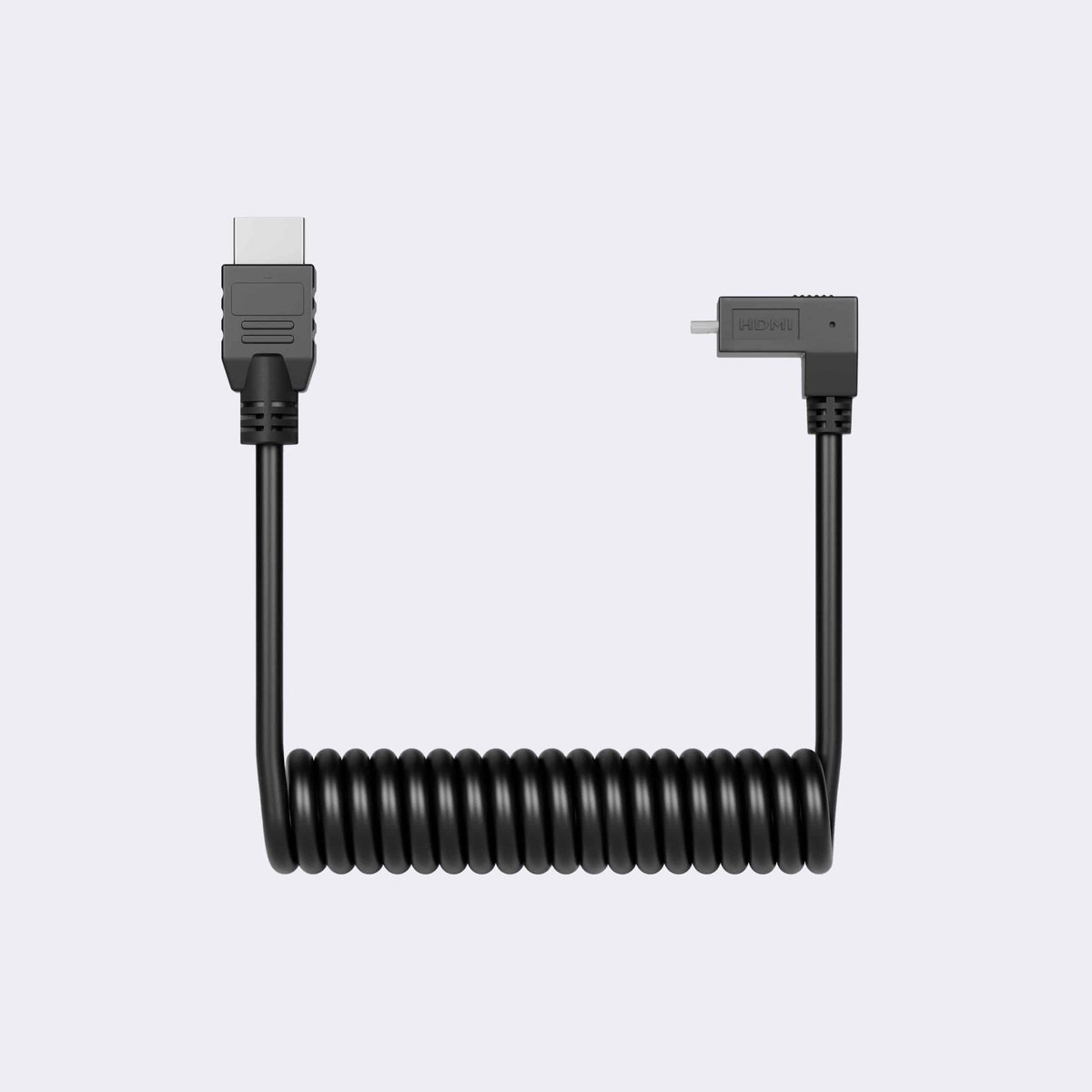 Atomos Coiled HDMI Cable, Angled Micro to Full HDMI