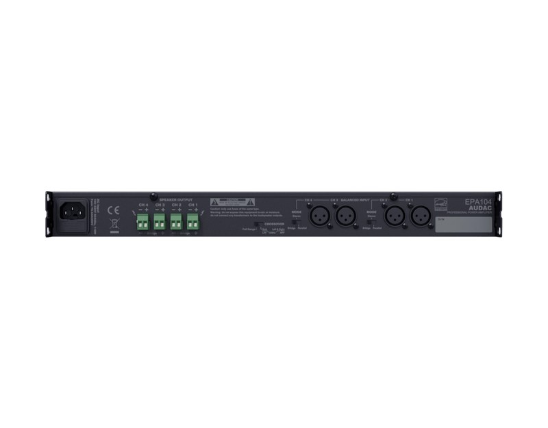 AUDAC EPA104 Quad-channel Class-D amplifier 4 x 100W - crossover - view 2