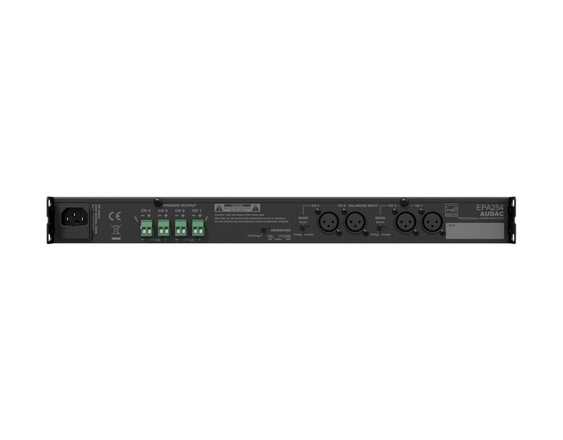 AUDAC EPA254 Quad-channel Class-D amplifier 4 x 250W - crossover - view 2