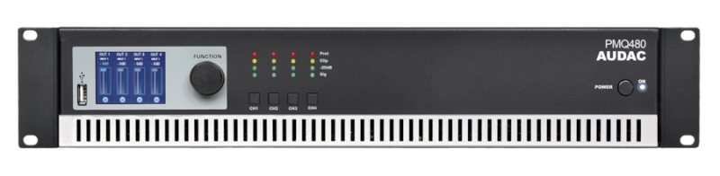 AUDAC PMQ480 WaveDynamics quad-channel 70/100V amplifier