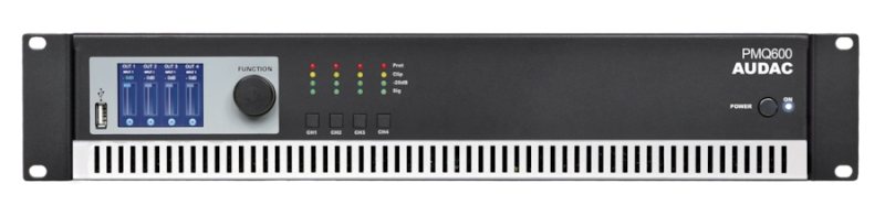 AUDAC PMQ600 WaveDynamics quad-channel 70/100V amplifier