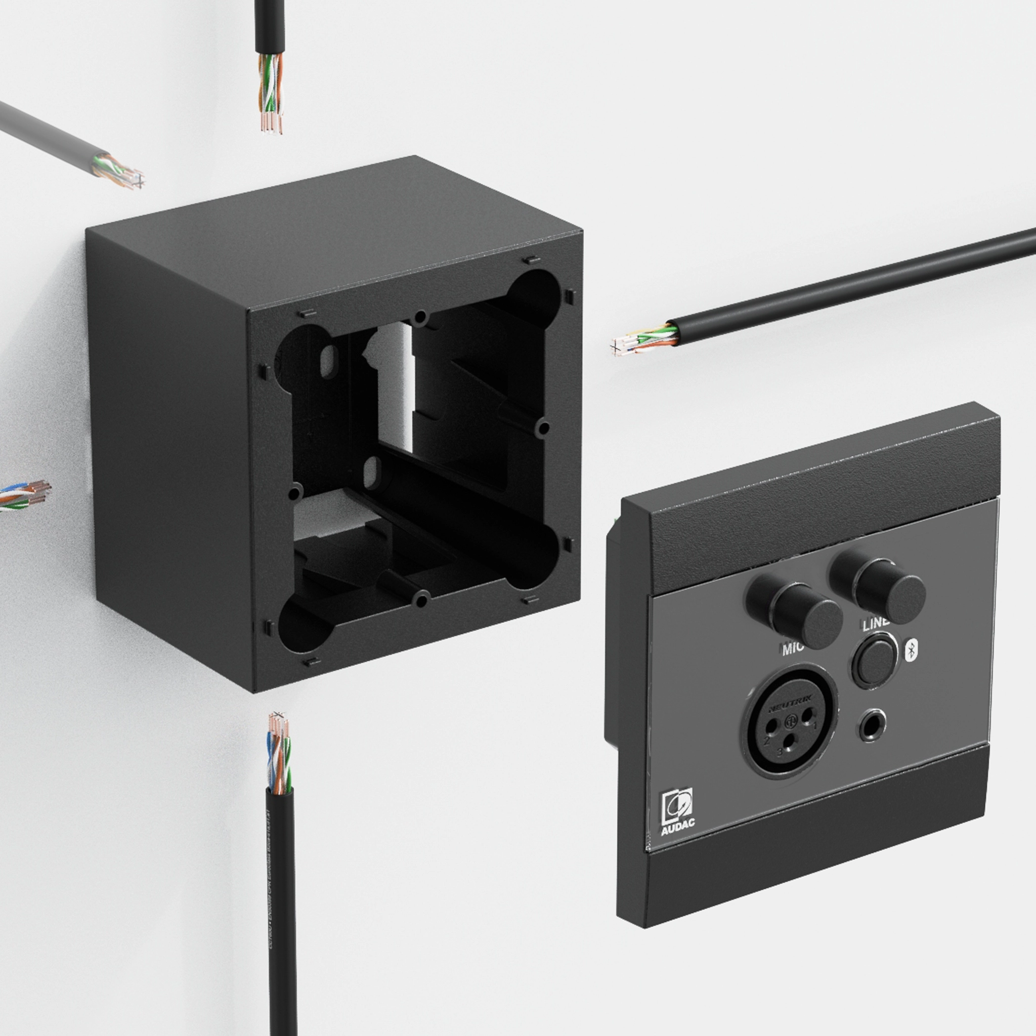 AUDAC WB200 Surface-Mount Wall Box for 80 x 80 mm Wall Panels - view 2