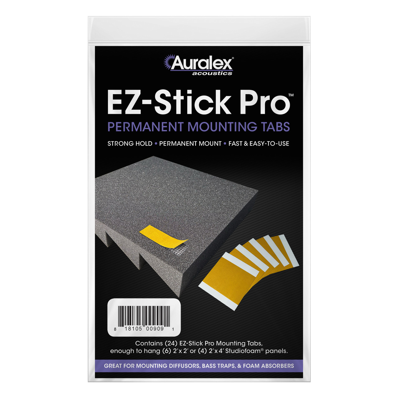 Auralex EZ-Stick Pro Tabs, 24 Pack - view 3