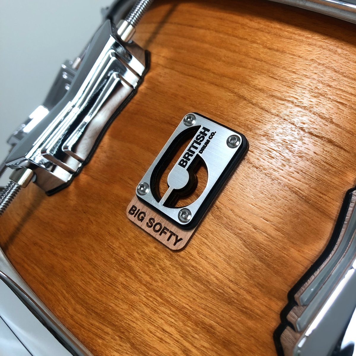 British Drum Co Big Softy Cherry and Balsa Snare Drum - view 3