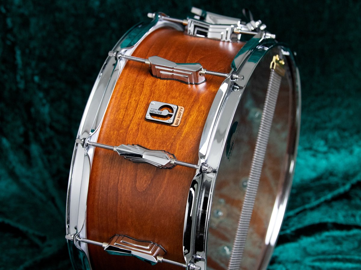 British Drum Co Big Softy Cherry and Balsa Snare Drum