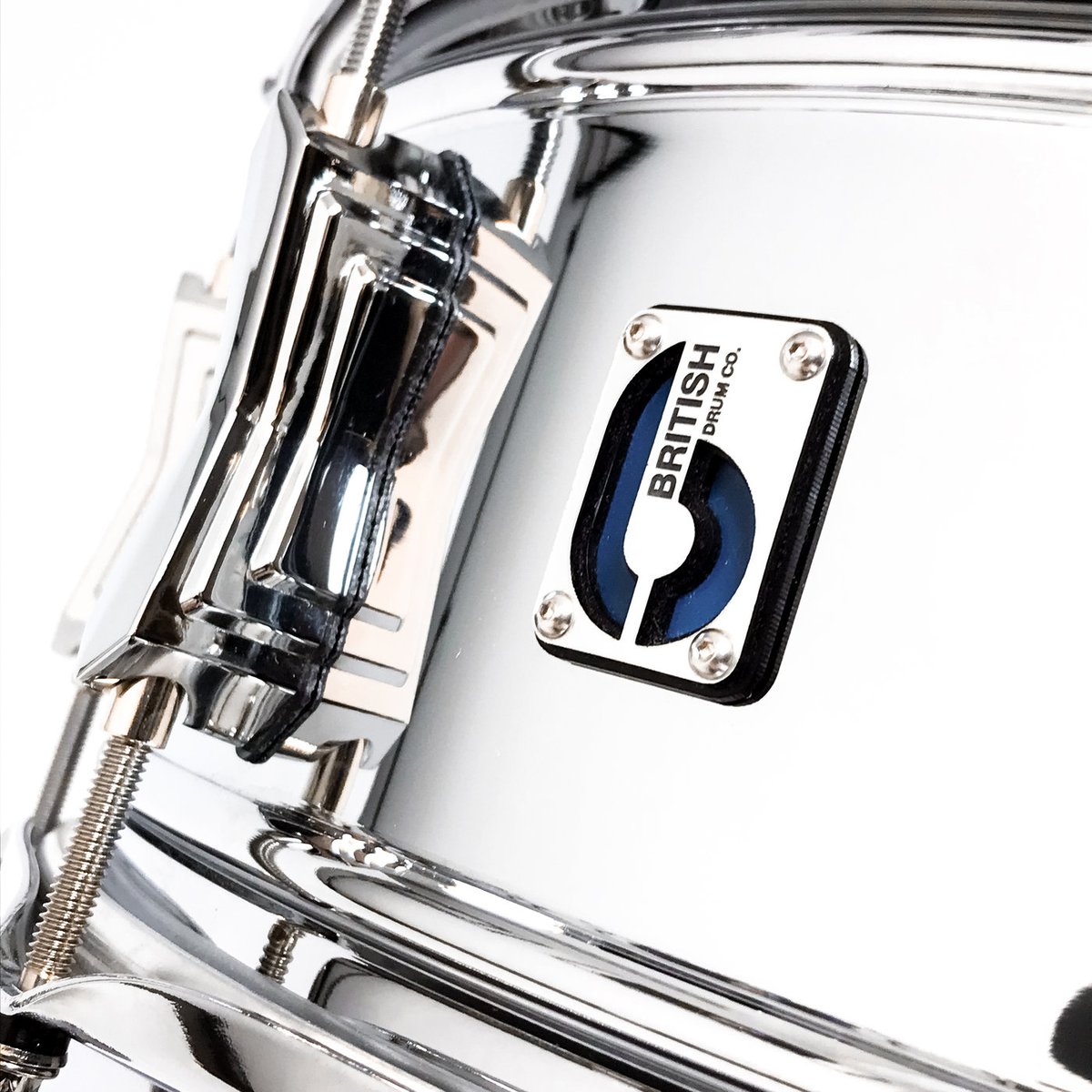 British Drum Co Bluebird Chrome Over Brass Snare Drum - view 2