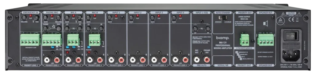 Biamp Commercial Audio MA120 Mixing Amplifier - view 2