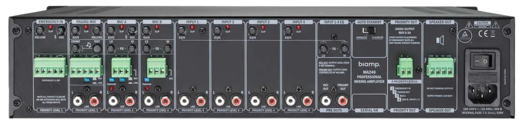 Biamp Commercial Audio MA240 Mixing Amplifier - view 2