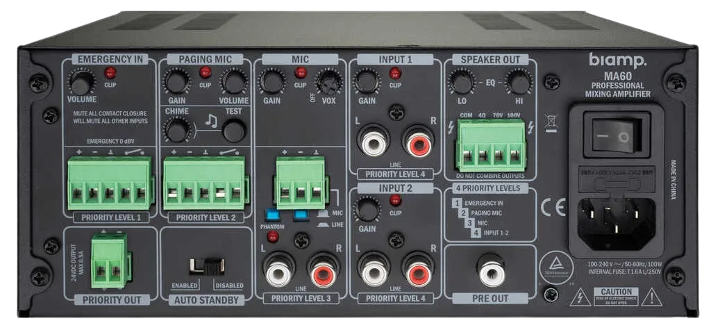 Biamp Commercial Audio MA60 Mixing Amplifier - view 2