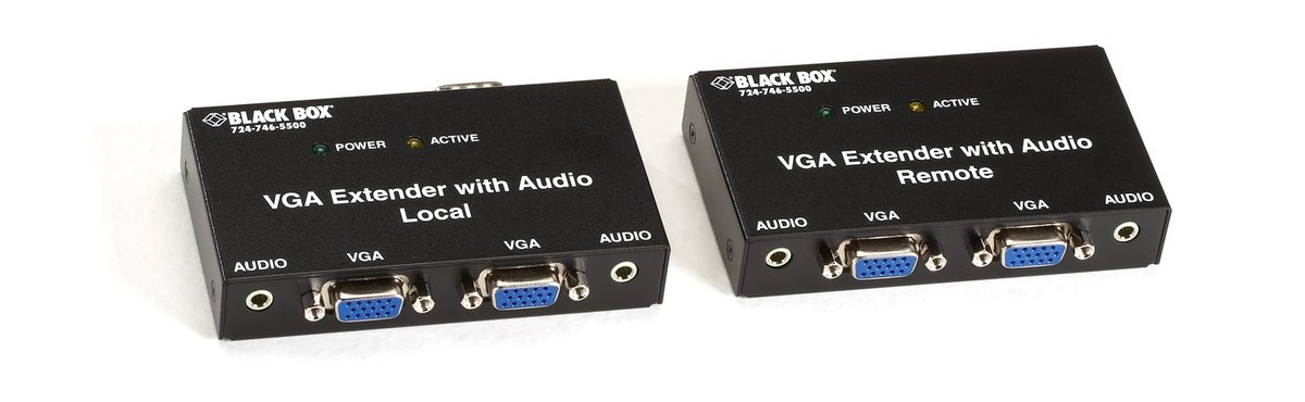 Black Box AC556A-R2 VGA Extender Kit with Audio - 2-Port Local, 2-Port Remote