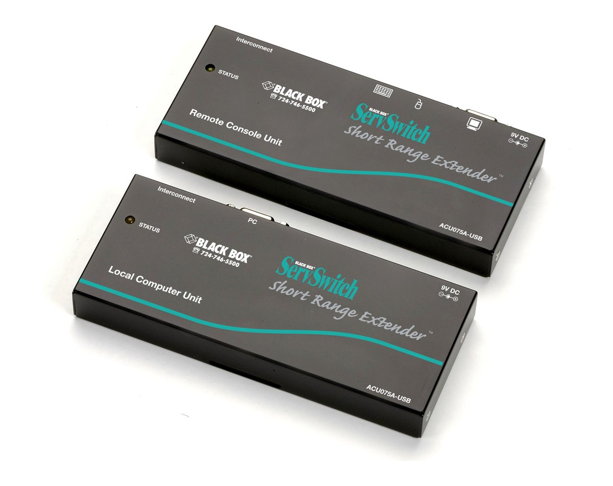 Black Box ACU075A-USB Short-Range KVM Extender - VGA, USB, CATx, 75 ft