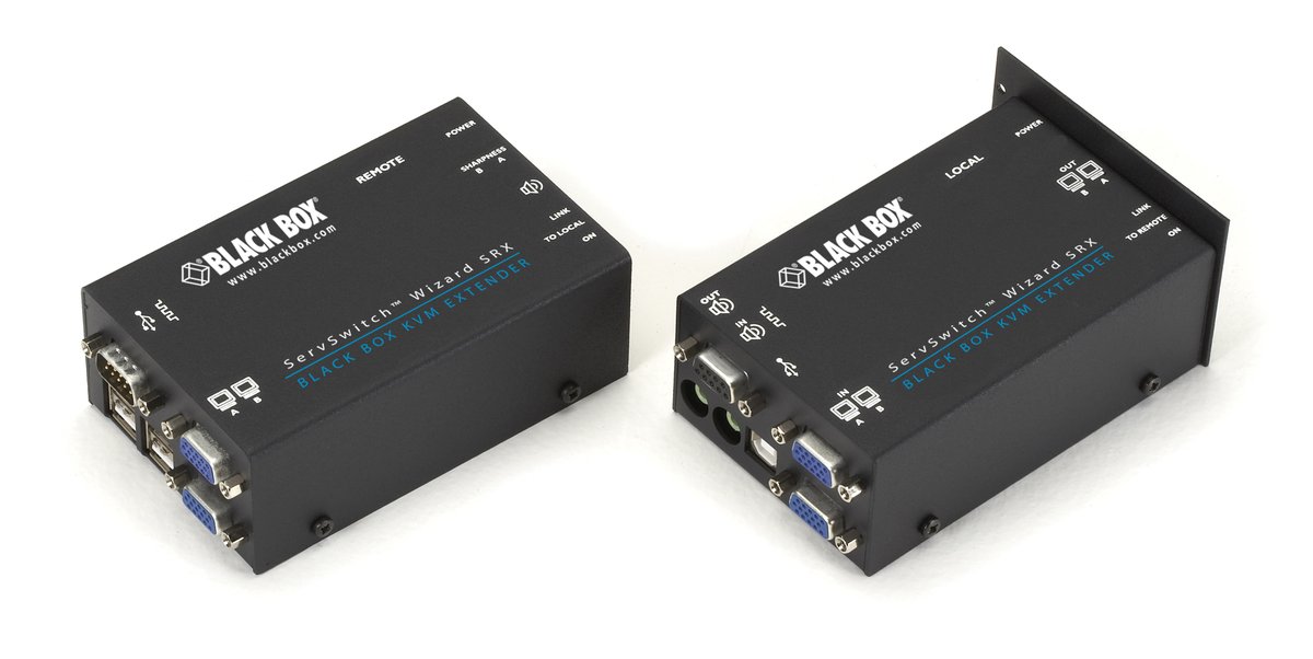 Black Box ACU5052A ServSwitch Wizard SRX Dual-VGA KVM Extender - USB 2.0, RS232, Audio, CATx
