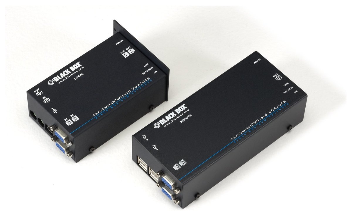Black Box ACU5250A-R2 ServSwitch Wizard Dual-VGA KVM Extender - USB 2.0, Audio, CATx