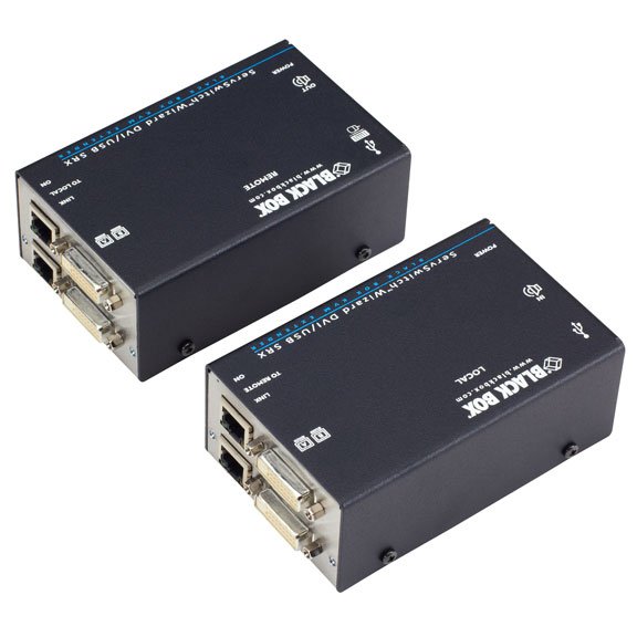 Black Box ACU5502A-R3 ServSwitch Wizard SRX Dual-Monitor DVI-D KVM Extender, USB 2.0, Audio, CATx - view 2
