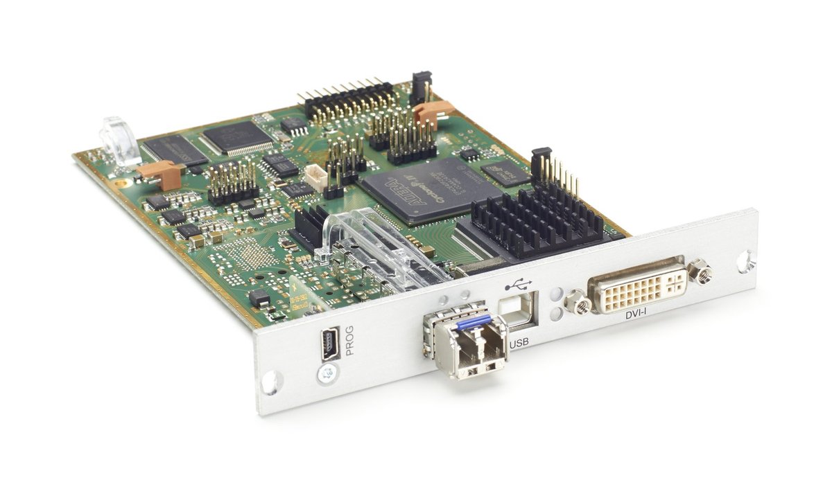Black Box ACX1MT-VDHID-SM Modular KVM Extender Transmitter - Single-Monitor, DVI-I, (2) USB-HID, 1G, (1) Singlemode Fiber SFP
