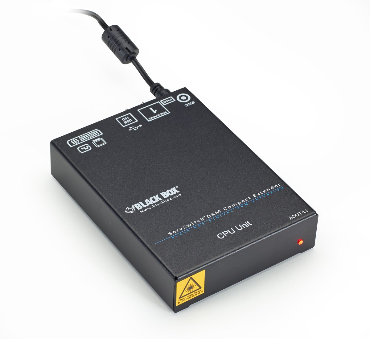 Black Box ACX1T-11-SM KVM Extender Transmitter - Single-Monitor, DVI-D, (2) USB-HID, 1G, (1) Singlemode Fiber