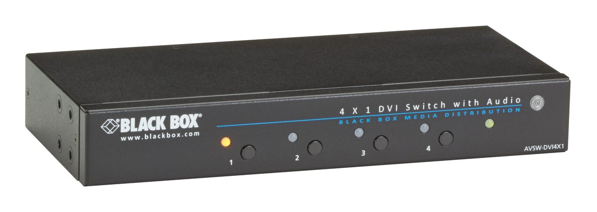 Black Box AVSW-DVI4X1 DVI Switch with Audio, 4 x 1 product image