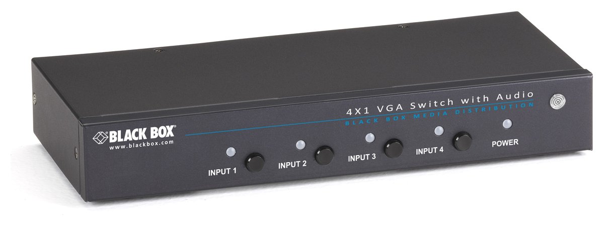 Black Box AVSW-VGA4X1A VGA Switch with Serial and Audio, 4 x 1
