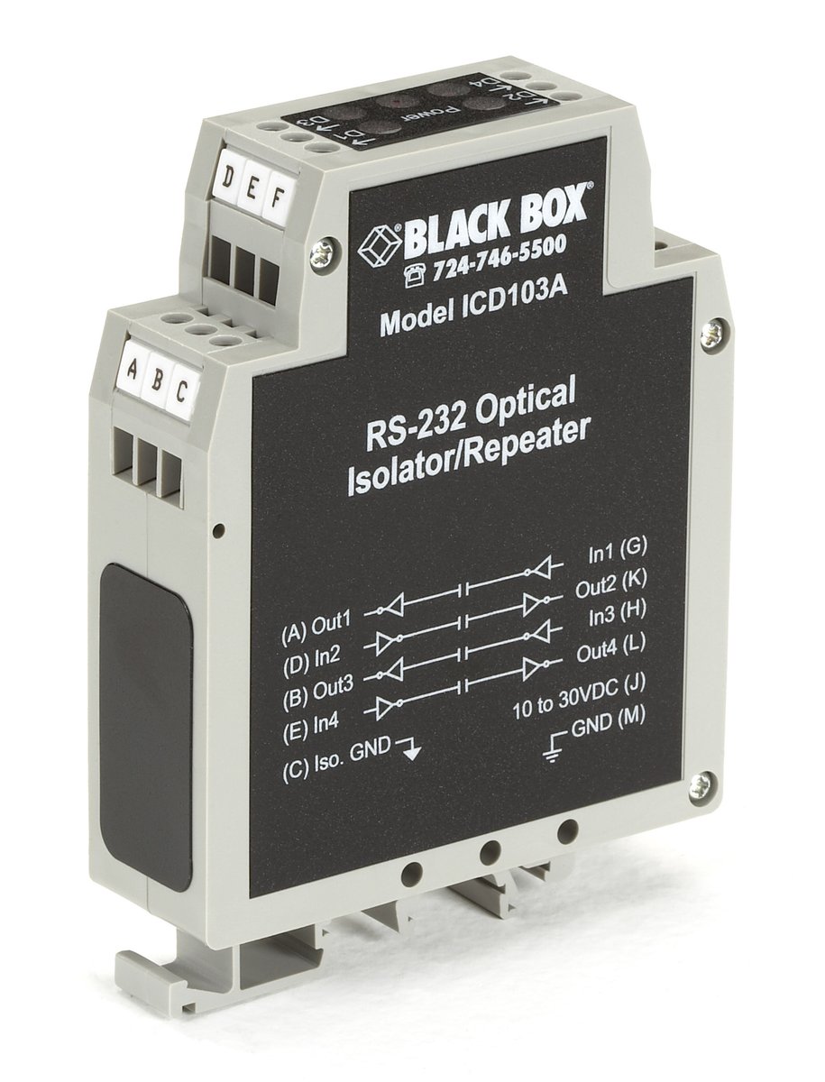 Black Box ICD103A Async RS232 Repeater - (2) 6-Position Terminal Blocks