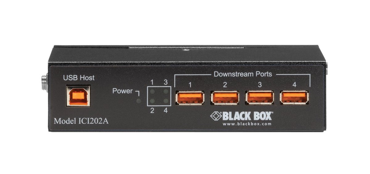 Black Box ICI202A Industrial USB 2.0 Hub with Isolation - 4-Port - view 2