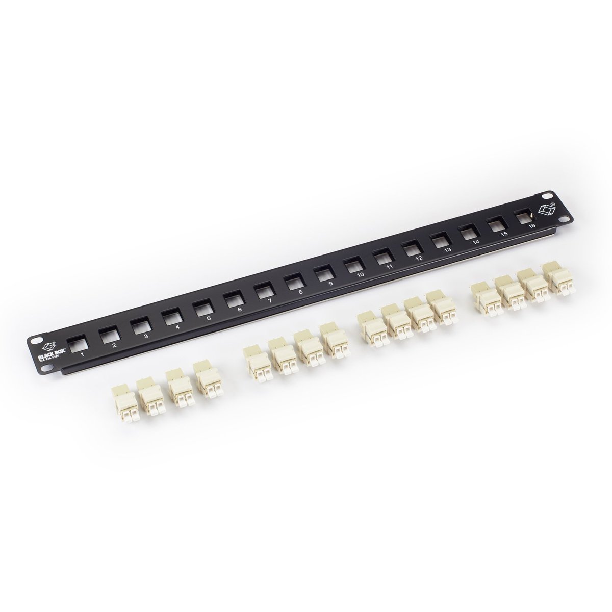 Black Box JPM390A Rackmount Fiber Panel - 1U, 16 LC Duplex