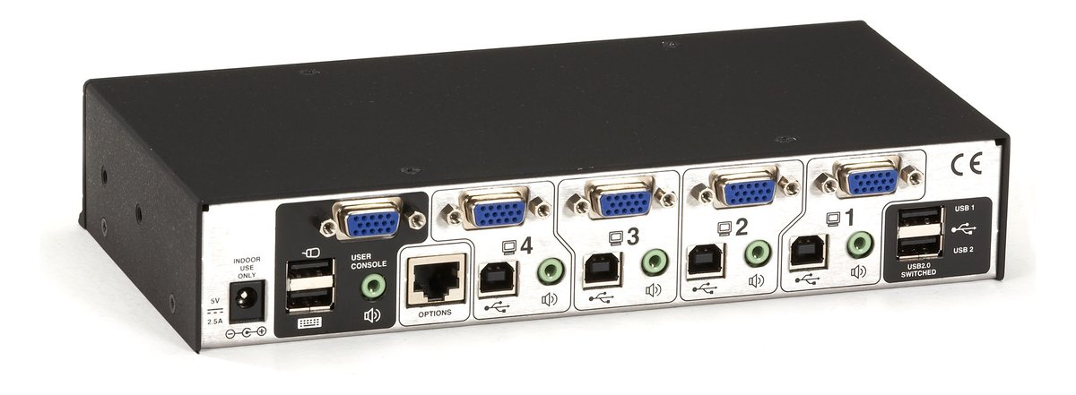 Black Box KV3004A KVM Switch - Single-Monitor, VGA, USB True Emulation, Audio, 4-Port - view 2