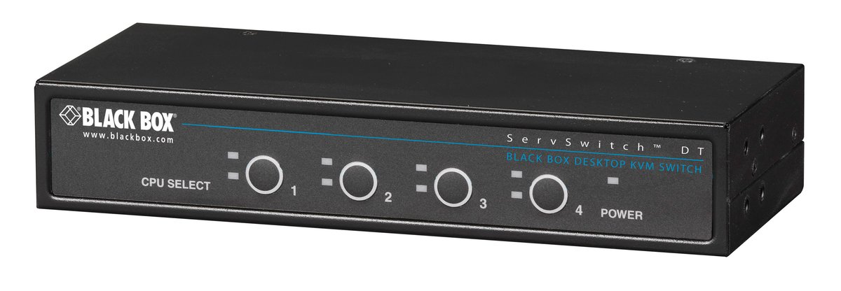 Black Box KV7024A DT Basic II KVM Switch - 4-Port, Single-Monitor, VGA, PS/2, Desktop