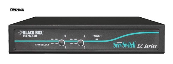 Black Box KV9204A ServSwitch EC 4-Port KVM Switch, VGA with PS/2 or USB