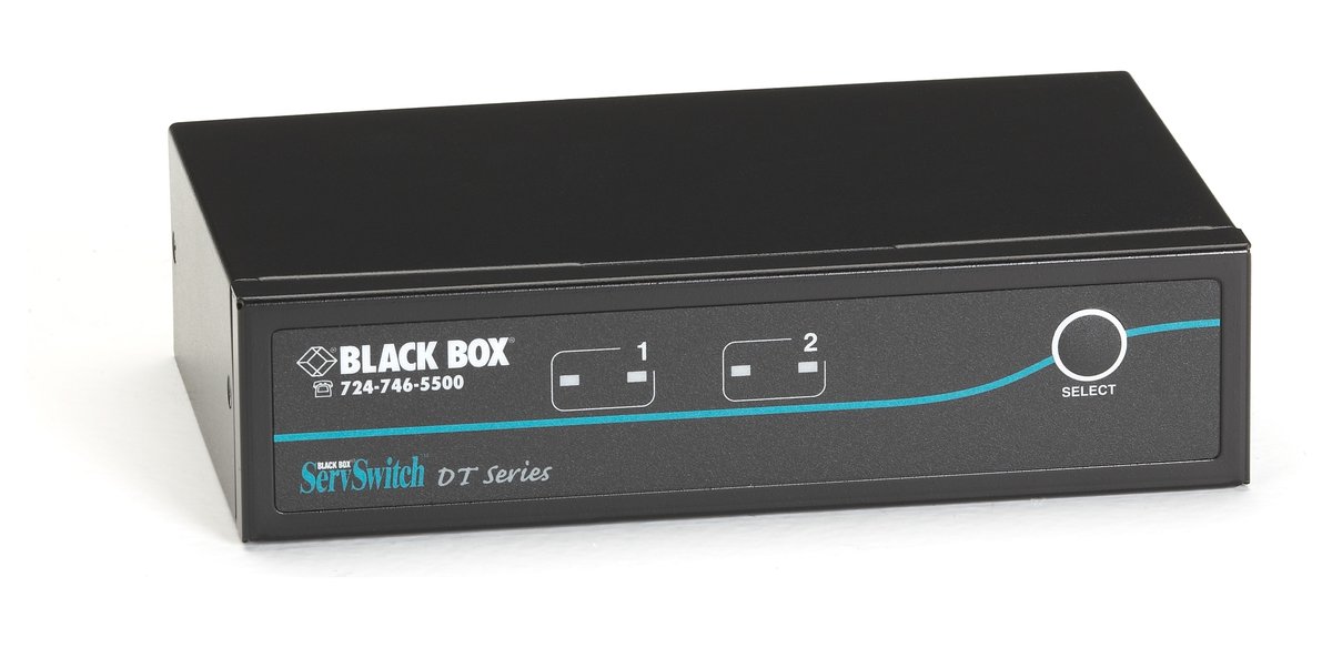 Black Box KV9612A Desktop KVM Switch - DVI-D with Emulated USB Keyboard/Mouse, 2-Port