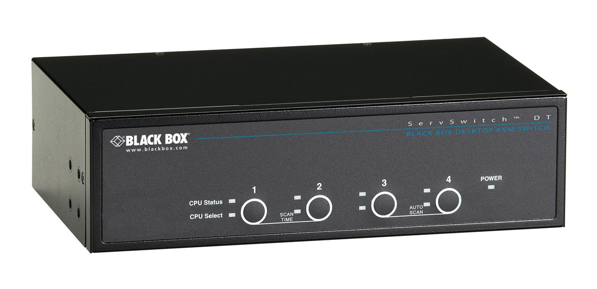 Black Box KV9624A Desktop KVM Switch - Dual-Monitor DVI-D, USB, 4-Port