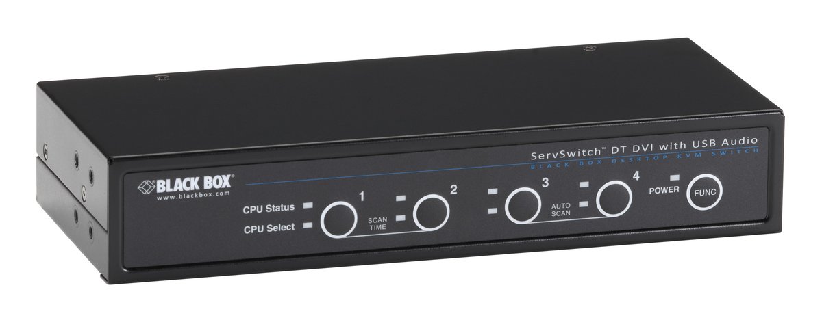 Black Box KV9634A ServSwitch DT 4-Port DVI-D KVM Switch with Bidirectional Audio