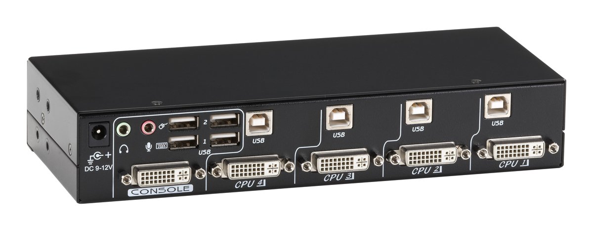 Black Box KV9634A ServSwitch DT 4-Port DVI-D KVM Switch with Bidirectional Audio - view 2