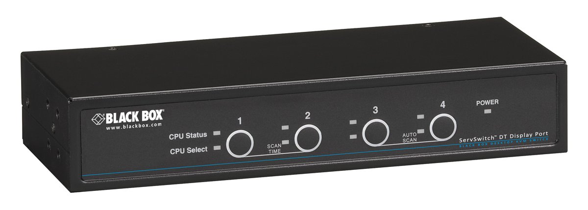 Black Box KV9704A Desktop KVM Switch - DisplayPort with USB and Audio - 4-Port