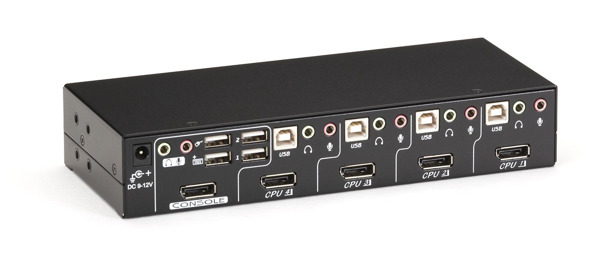 Black Box KV9704A Desktop KVM Switch - DisplayPort with USB and Audio - 4-Port - view 2