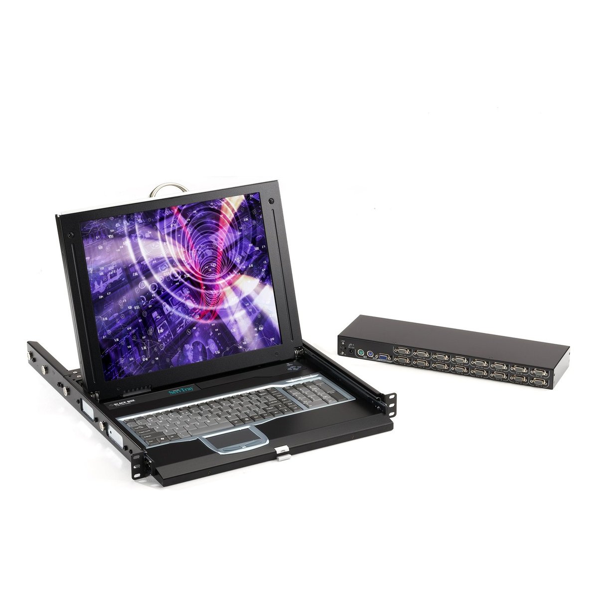 Black Box KVT417A-16UV-R2 ServTray Complete 17-inch LCD Console with 16-Port KVM Switch