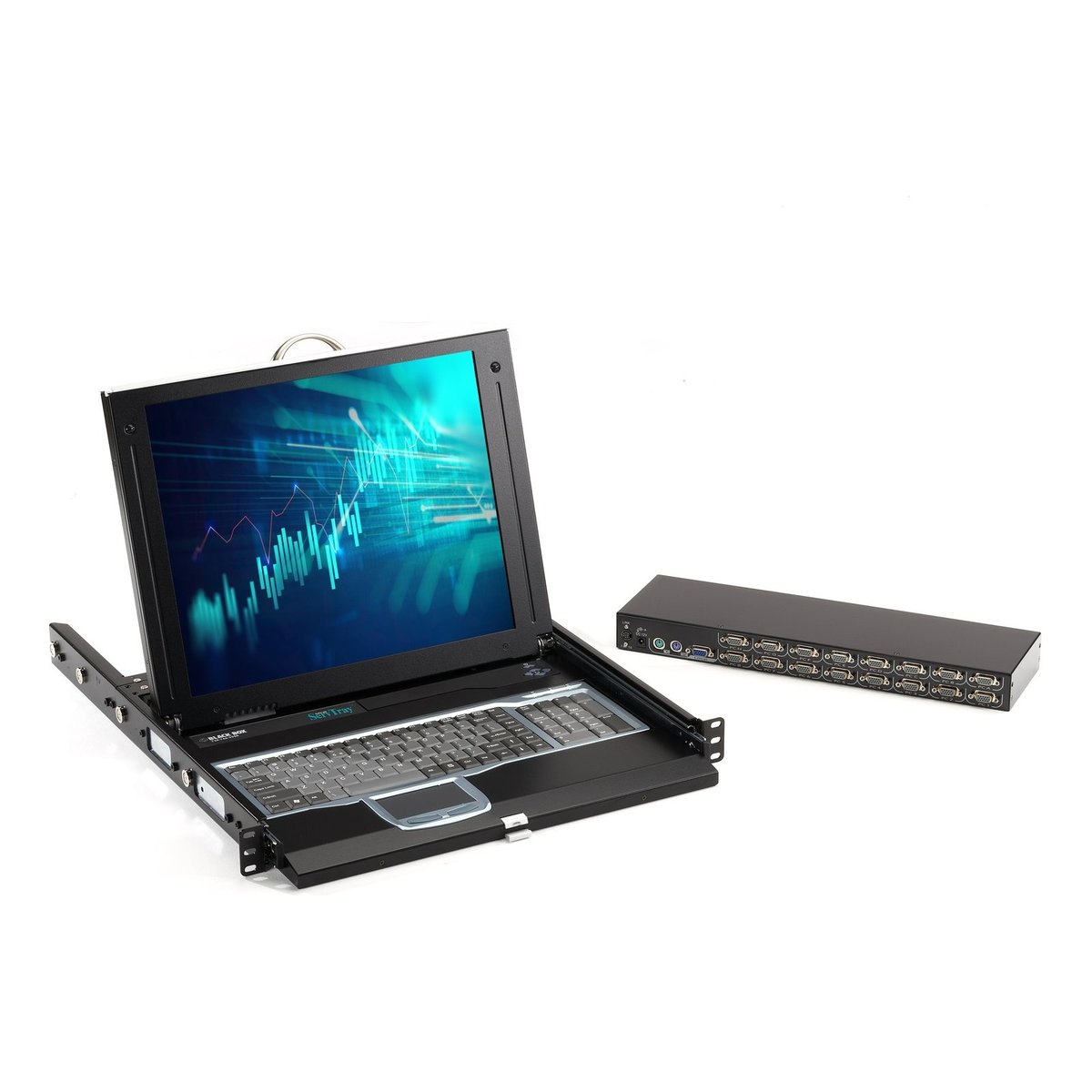 Black Box KVT417A-1UV-R3 ServTray Complete 17-inch LCD Console with Single-Port KVM Module