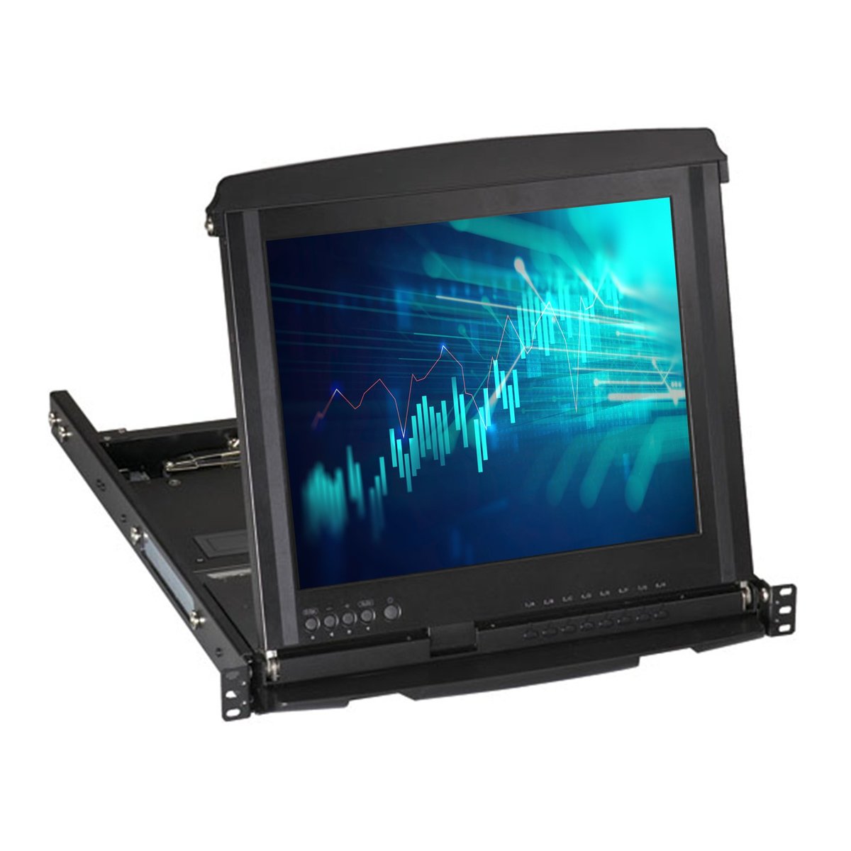 Black Box KVT517A-8UV ServView V 17-inch Dual-Rail LCD Console with 8-Port KVM Switch - view 2