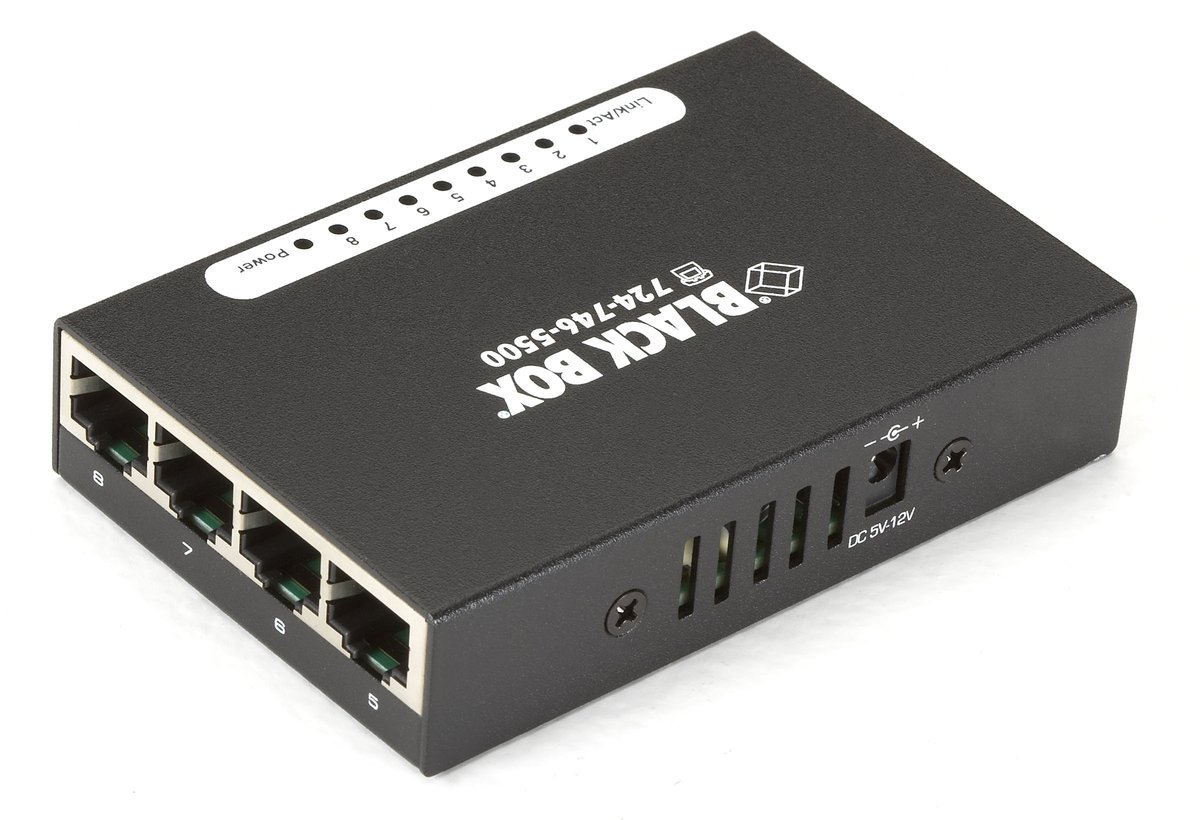Black Box LBS008A Fast Ethernet (100-Mbps) Switch - (8) 10/100-Mbps Copper RJ45, USB Powered - view 2