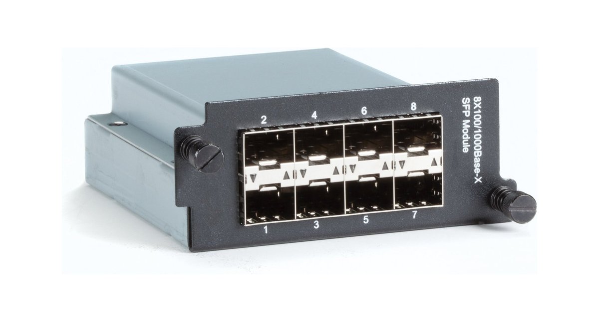 Black Box LE2721C LE2700 Series Gigabit Ethernet (1000-Mbps) Hardened Temperature Switch Module - (8) 100/1000-Mbps, SFP