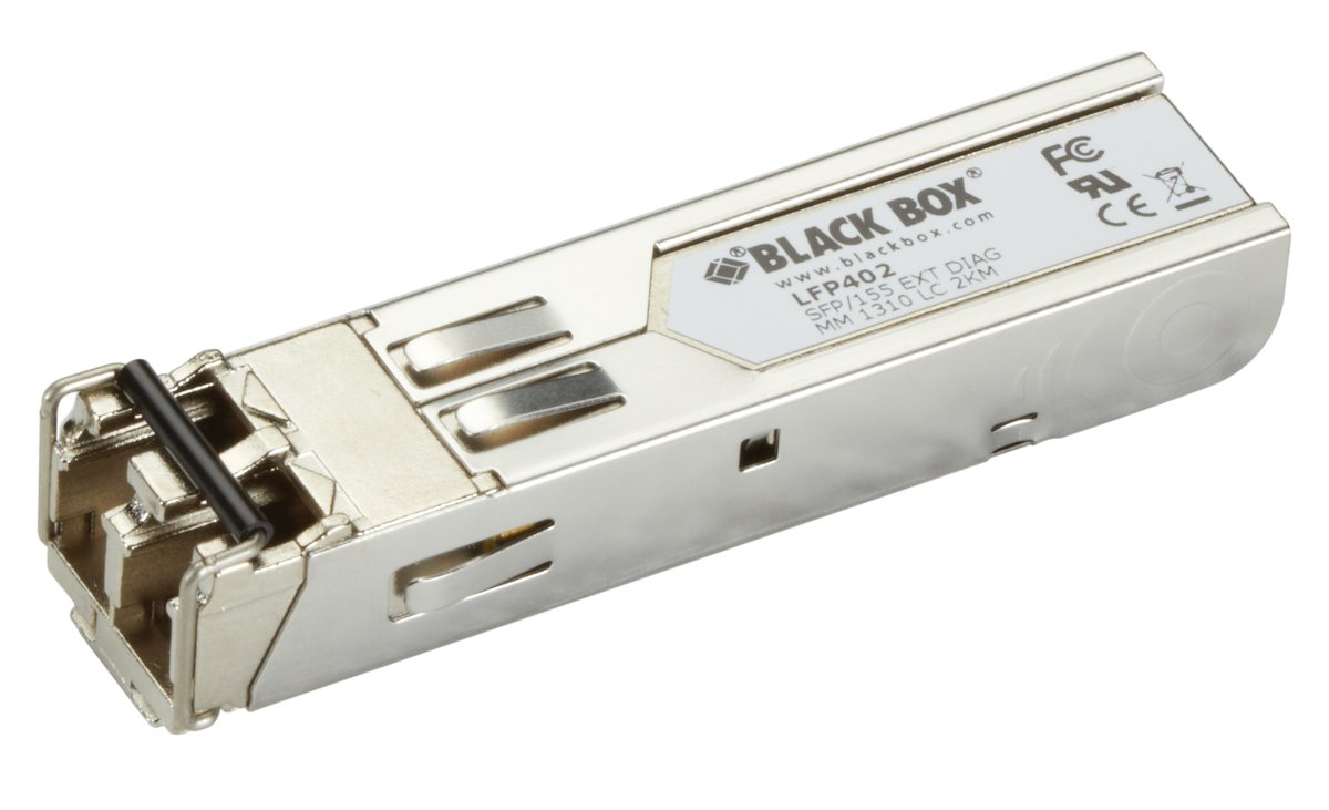 Black Box LFP402 Fast (155-Mbps) Extreme Temperature SFP with Extended Diagnostics - (1) 155-Mbps Multimode Fiber, 1310nm, 2km, LC