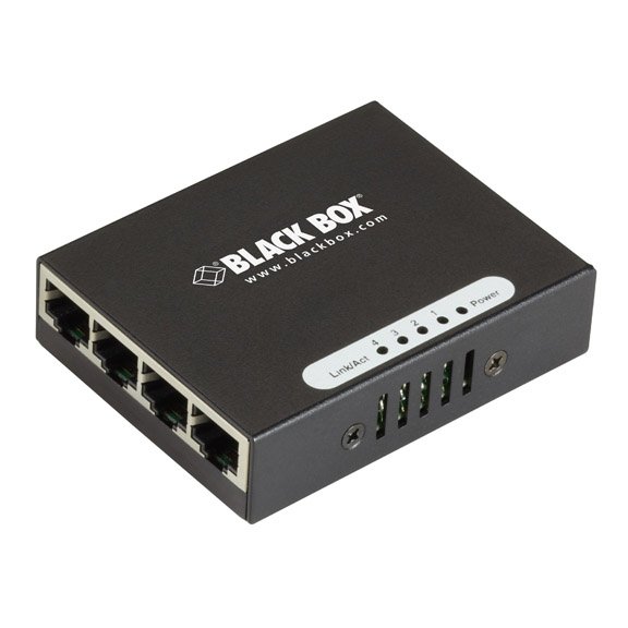 Black Box LGB304AE LGB300 Series Gigabit Ethernet (1000-Mbps) Switch - (4) 10/100/1000-Mbps Copper RJ45, 220V AC-Power