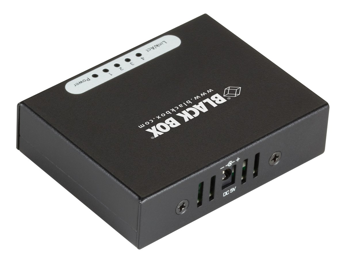 Black Box LGB304AE LGB300 Series Gigabit Ethernet (1000-Mbps) Switch - (4) 10/100/1000-Mbps Copper RJ45, 220V AC-Power - view 2