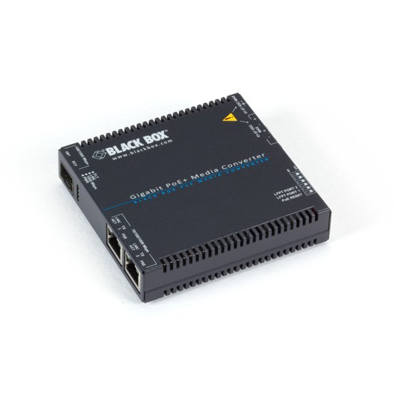 Black Box LGC5210A LGC5200 Series Gigabit Ethernet (1000-Mbps) PoE+ Media Converter - (2) 10/100/1000-Mbps Copper to 100/1000-Mbps Fiber SFP product image
