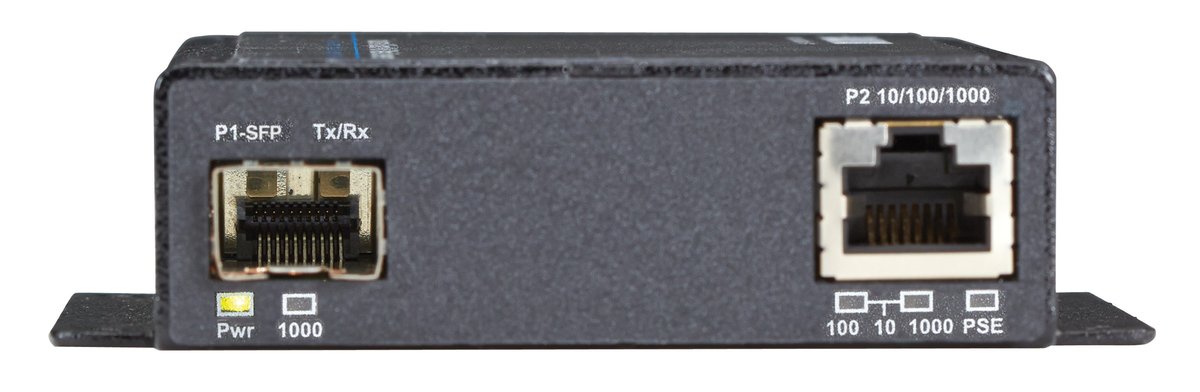 Black Box LGC5300A LGC5300 Series Gigabit Ethernet (1000-Mbps) Industrial PoE Media Converter - 10/100/1000-Mbps Copper to 1000-Mbps SFP Fiber, Extreme Temperature - view 2